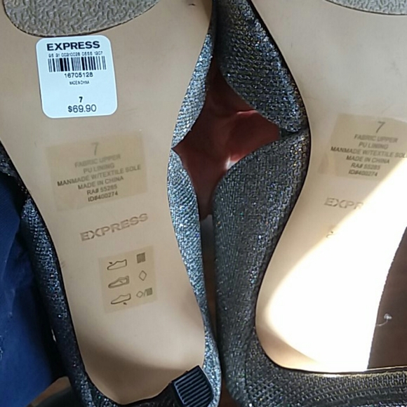 Express silver sparkle glitzy heels pumps - Picture 8 of 9